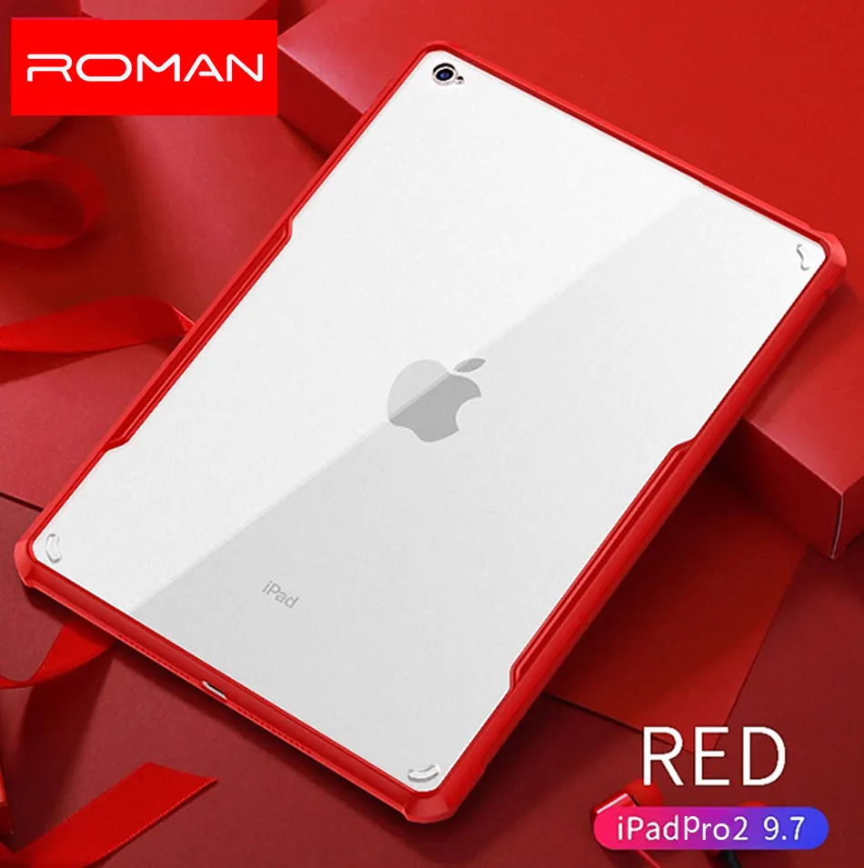 Римский защитный чехол для планшета для нового iPad Pro 11 12,9 9,7 10,5 дюймов mini 12345 air 2 3 с подушечками безопасности противоударные чехлы - Цвет: Red-iPad Pro 9.7