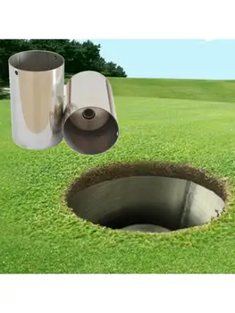 

Indoor Practice Golf Hole Cup Premium Stainless Steel Flagpole Hole Protect Hole Q1FF