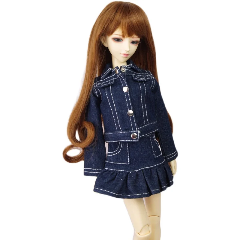 BJD/джинсовый костюм куртка + мини юбка одежда для девочек 1/4 17 44 см MSD DK AOD DD