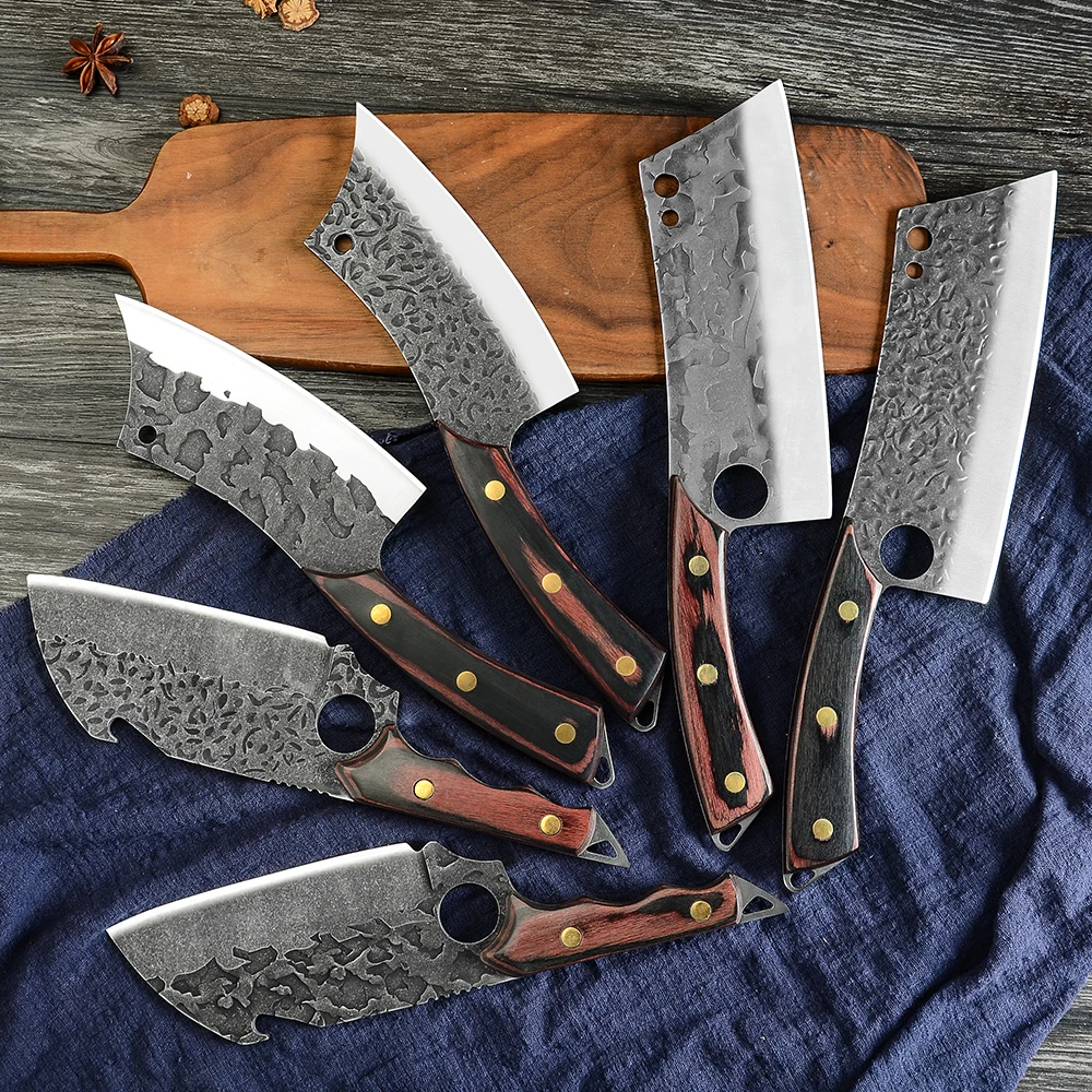 Нож шеф-повара XYJ Full Tang нож мясника из высокоуглеродистой нержавеющей стали для