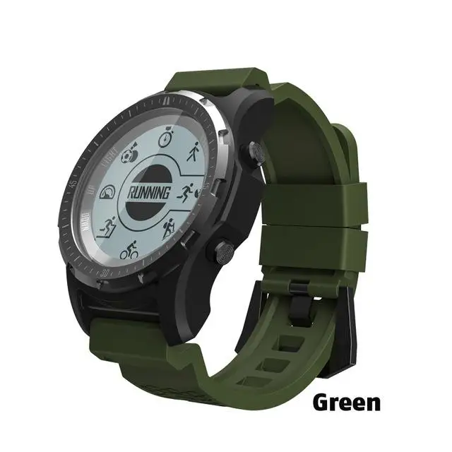 S966 gps Смарт-часы для мужчин монитор сердечного ритма давление воздуха фитнес-часы-трекер компас высота спортивные умные часы - Цвет: Зеленый