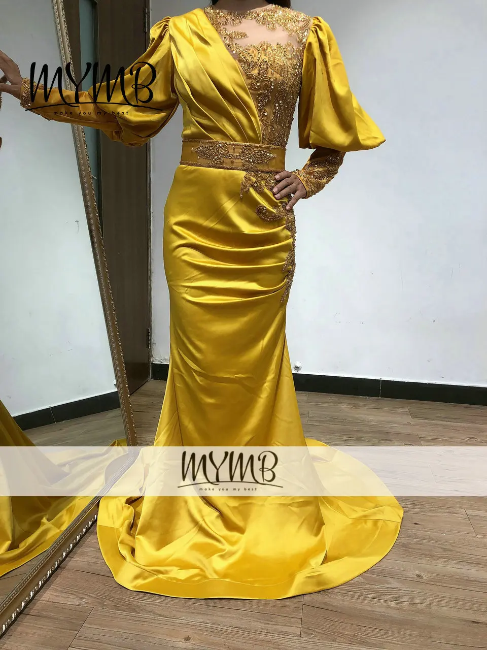 

Exclusive Puffy Sleeve Designer Evening Dress For Women 2022 Fashion New Arrival Muslim Duibai Arabic Party Gown Fitted MY41141