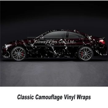 

classic black camo Vinyl Wrap foil Sticke bomb Marble wrapping film Car Wrap Film sticker bomb decal Bubble free stretching