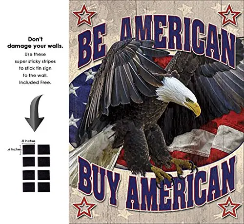 Buy American Американская тема оловянный знак декоративный знак и винтажные Ретро жестяные знаки-в этом месте металлическая живопись оловянный знак декоративная доска - Цвет: Buy American