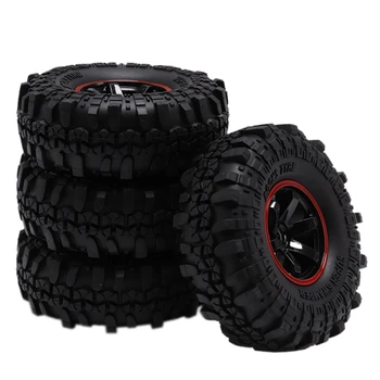 

4Pcs 1.9 Inch 10MM 1/10 Scale Tires with Wheel Rim for 1/10 D90 SCX10 CC01 RC Rock Crawler Parts Toys Gift