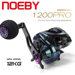 NOEBY NONSHCH 1200PRO Bait Casting Reel Max Drag 12KG 6.3:1 High Speed Fishing Reel Baitcasting Slowing Jigging Baitrunner