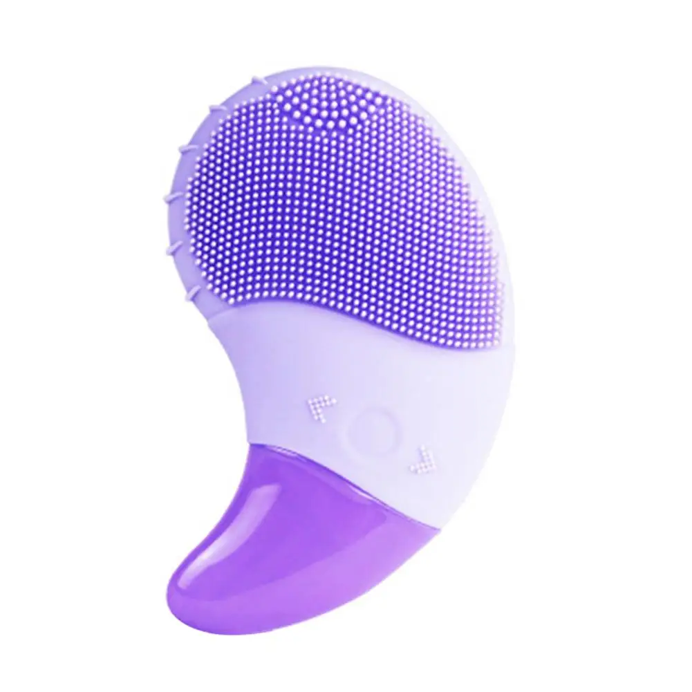 Purple Щетка для очищения лица электрическая силиконовая кисть для лица Массажер водонепроницаемый перезаряжаемый 3 скорости вибрации щетка для чистки лица - Цвет: Purple