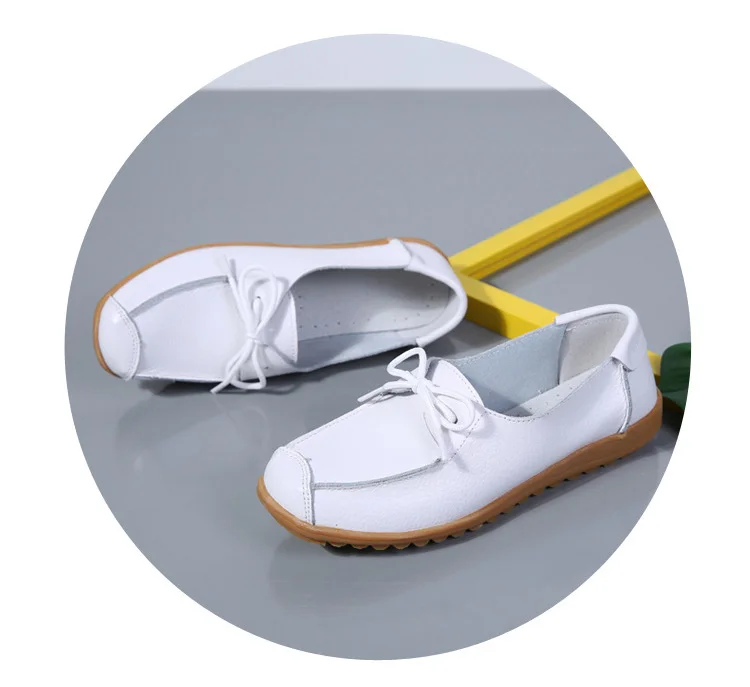AH1805-2020 Spring Autumn Shoes Woman Genuine Leather Walking Flat Shoes Woman-2