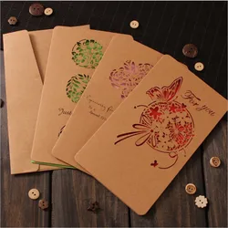 Enveloppe en papier Vintage en peau de vache ajourée pour Message, carte d'invitation de fête d'anniversaire et de mariage, lettres personnalisées 