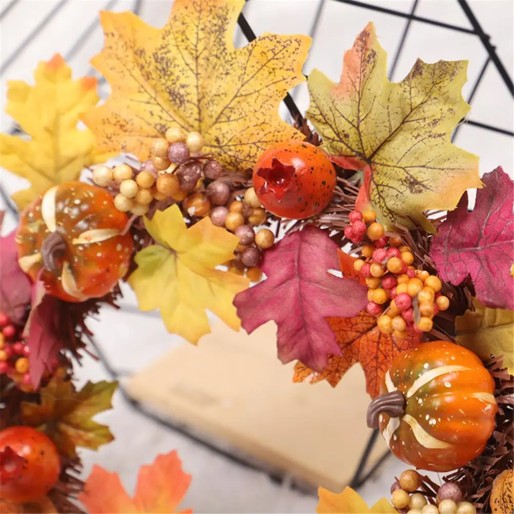 Christmas Wreath Home Shopping Mall Window Decoration Pendant Innovative Pumpkin Pine Cone Maple Leaf Thanksgiving Wreath