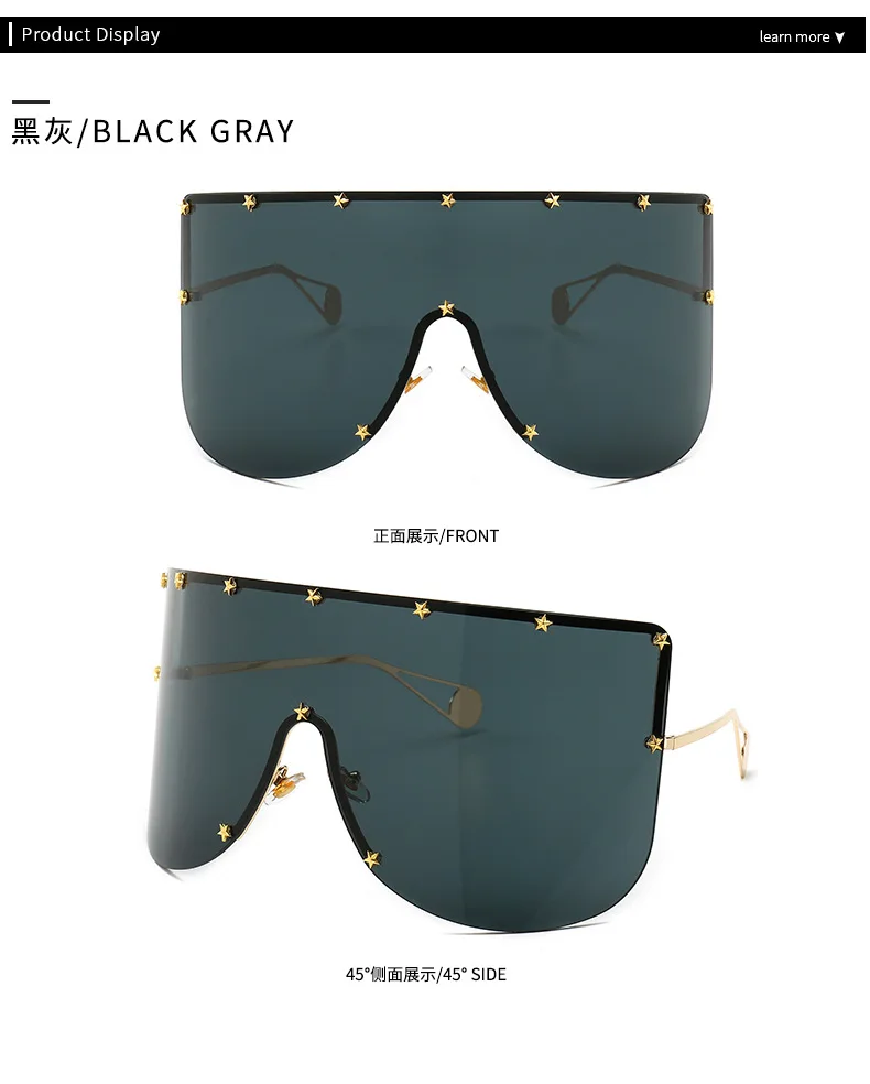 Oversized Sunglasses Women Brand Vintage Alloy Mirror Big Stars Frames for Female Male Eyewear Shades Oculos De Sol UV400