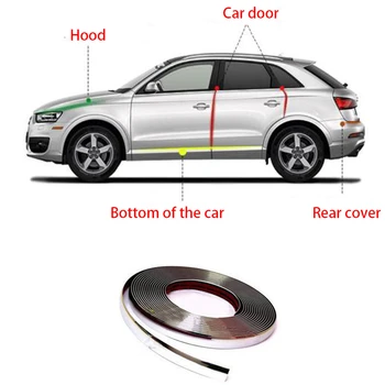 

6M long silver car chrome DIY molding decorative strip for grille window anti-collision door edge scratch protection