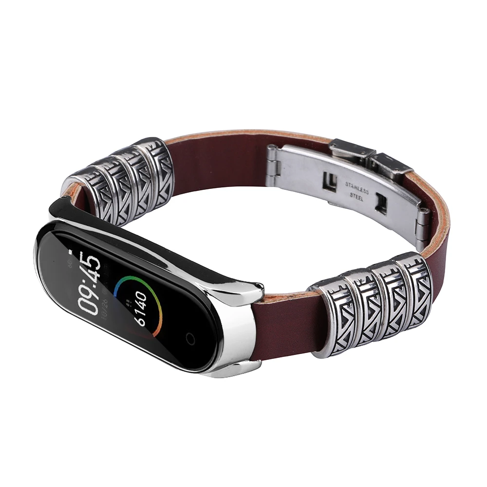 DIY кожаный браслет для xiaomi mi band bracelet, для браслета mi band 4 Кожаный ремешок сменный Браслет, кожаный браслет mi band