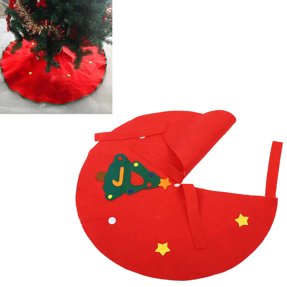 

Red 90CM Non-Woven Fabric Christmas Tree Skirts Aprons Decoration Creative