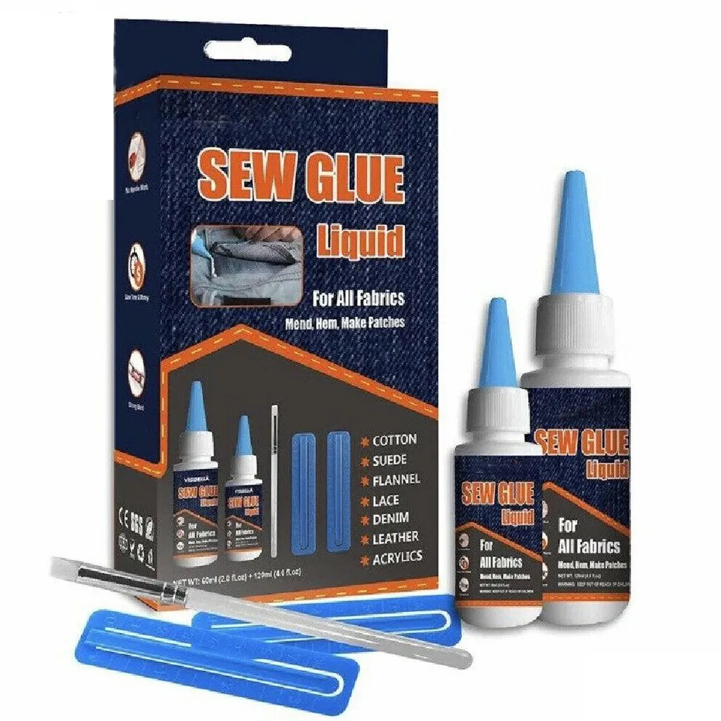 

High Quality clean up Secure Stitch Liquid Sewing Solution Kit No Sew Glue Fast Tack No Sew kitchen cleaner Dropship Hot Sale