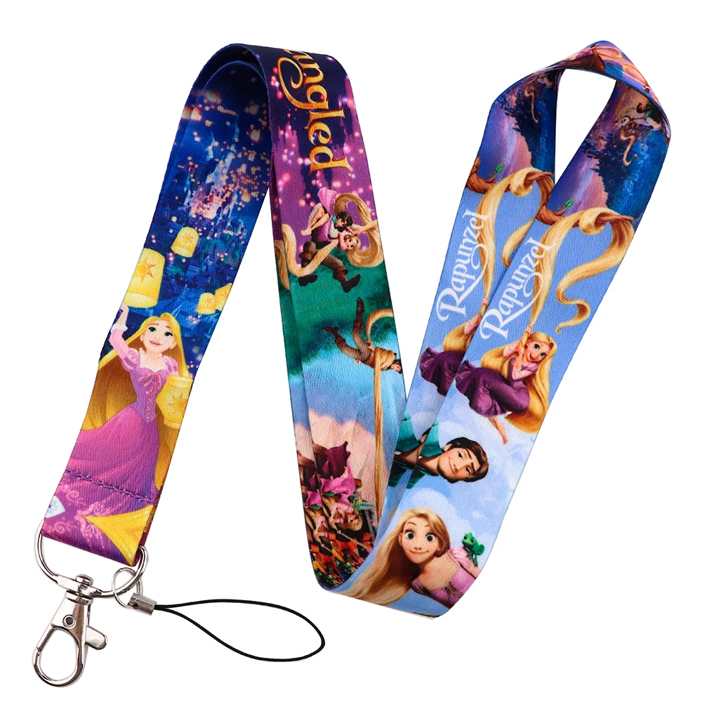 Yq347 Principessa Cordino Aggrovigliato Corda Da Collo Per Cartoni Animati Per Chiavi Porta Badge Id Cinturino A Mano Portachiavi Rapunzel Corda Per T