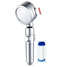 3 Mode Shower Head High Pressure Replaceable PP Cotton Filter Element Bath Shower Filter with Water Stop and Showering Switch