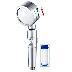 3 Mode Shower Head High Pressure Replaceable PP Cotton Filter Element Bath Shower Filter with Water Stop and Showering Switch