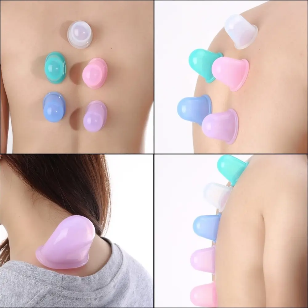 Description Picture 4 of itemFull Body Massage Cups Massgaer Jar Helper Sillicone Anti Cellulite Vacuum Cupping 5 Colors Chinese Therapy Tool for Back Legs