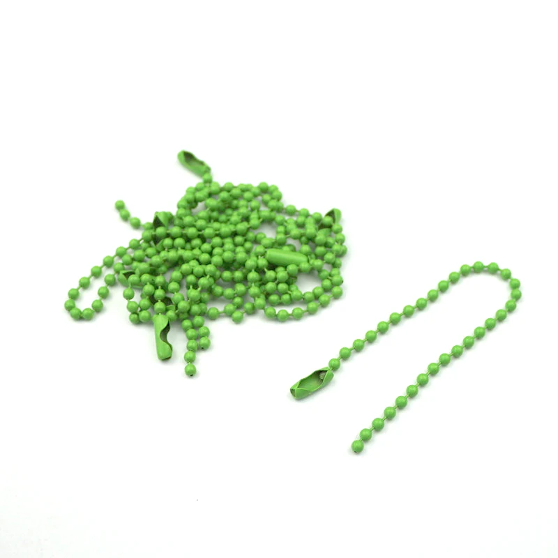 Green Bead Chains 20-80 шт Круглые ожерелья из бусинок ремесло одежды/Куклы/сумки/этикетки бирки цепи пряжки цветные кольца соединитель DIY ювелирных изделий - Цвет: Green Bead Chains