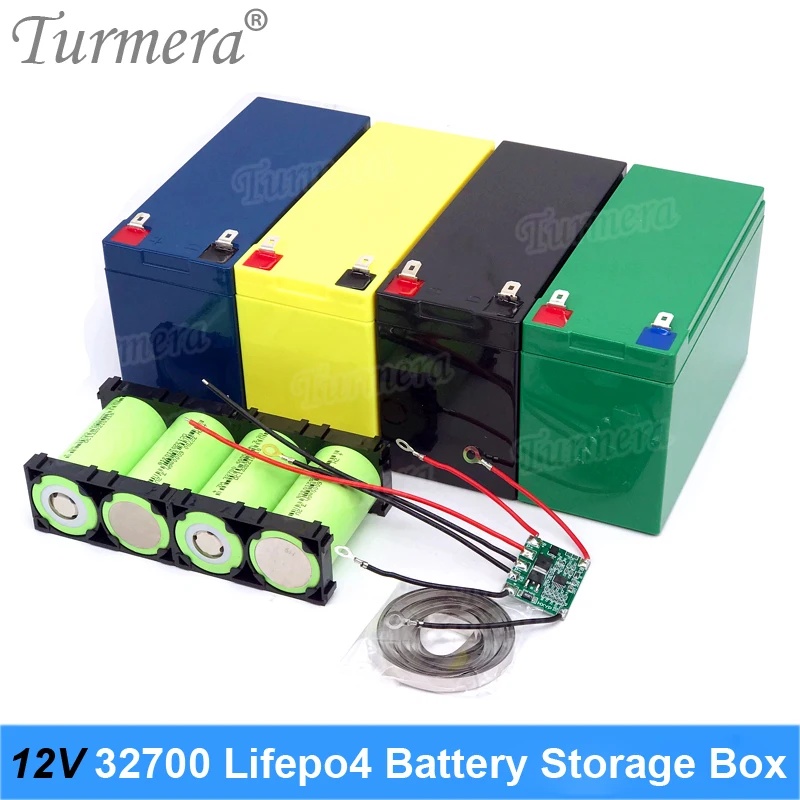 Turmera 32650 32700 Lifepo4 Scatola Di Immagazzinaggio Della Batteria Con Staffa 1X4 Per Alimentatore Ininterrotto 12V 7Ah E Batteria E-Bike Utilizzar