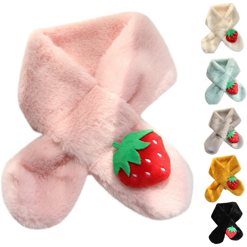 Winter Plush Scarf For Children Boys Scarves Thickened Wool Warm Collar Girls Child Unisex Neck Scarf Thicken Grass Scarves A40
