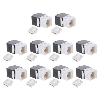 

2020 New 10pcs Gigabit RJ45 CAT6 Keystone Jacks Modules Tool-free Connection Cable adapte