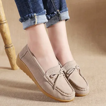 

Korean styles Women Sneakers Casual Kid Suede Loafers Shoes Spring Soft Moccasins Slip-On Shallow Breathable Female Flats Shoes