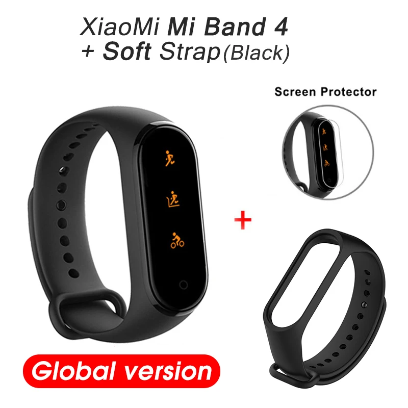 Package 10 Xiaomi mi смарт-браслет 4, полноцветный экран, mi Band 4 mi 4, смарт-браслет, фитнес-браслет, Bluetooth, водонепроницаемый смарт-браслет - Цвет: Package 10