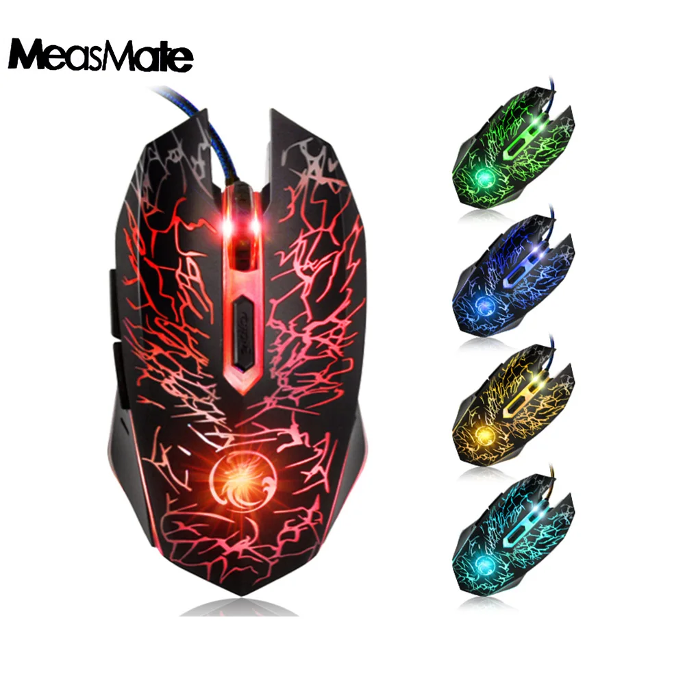 Apedra USB Проводная игровая мышь 2400 dpi Регулируемая USB 3,0 оптическая компьютерная мышь RGB цвет эргономичные мыши для ноутбука ПК мышь