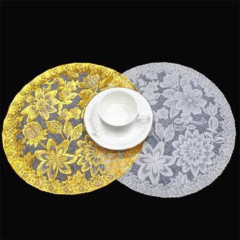 

Household Plastic Tablecloth European Gold Round PVC Tablecloth Waterproof And Oilproof Non-Slip Table Mat