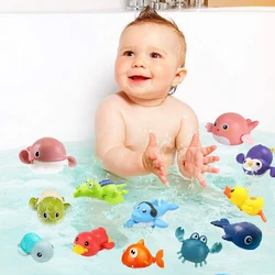 Jouets de bain pour bébé, chaîne d'eau, horloge, dessin animé, tortue, crabe, classique, pingouin, poisson enroulé, jouet de plage pour enfants 
