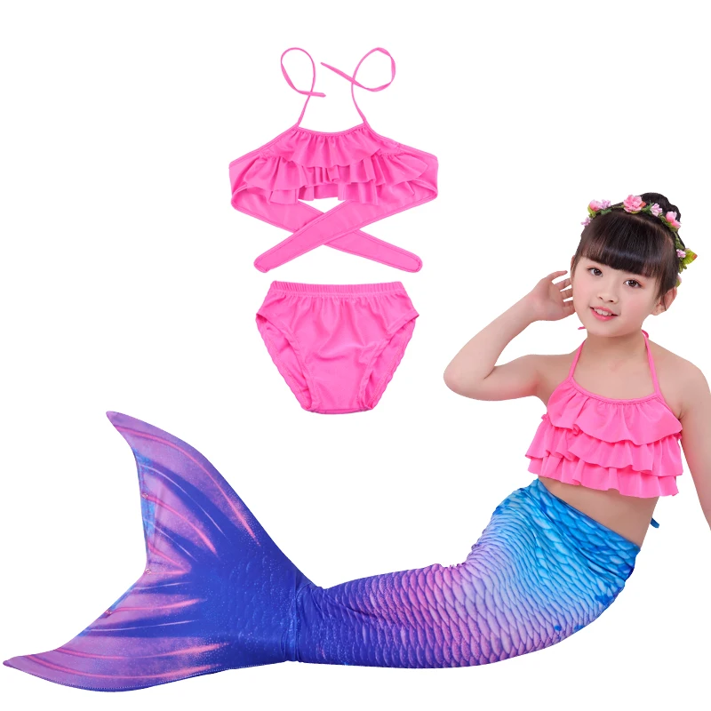 anime outfits 7Pcs/Set Girls mermaid tail cosplay Swimsuit the Little Mermaid Costume Bathing Suit Dress Halloween Party With Flipper Monofin anime outfits female