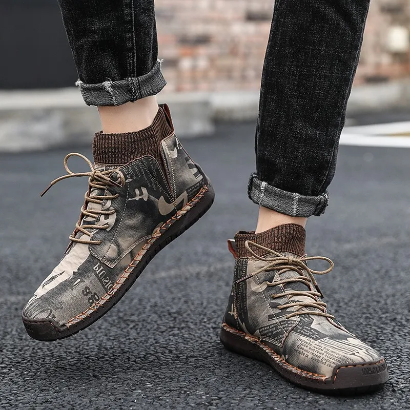 Brand Men Snow Boots Winter Plush Warm Men's Boots High Quality Suede Motorcycle Boots Autumn Man Work Shoes Zapatillas Deporte
