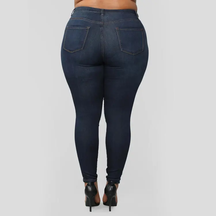 blue jeans WONTIVE XL-5XL Women's High Waist Skinny Denim Jeans Casual High Stretch Pencil Pants Drop Shipping High Waist Plus Size Jeans rock revival jeans