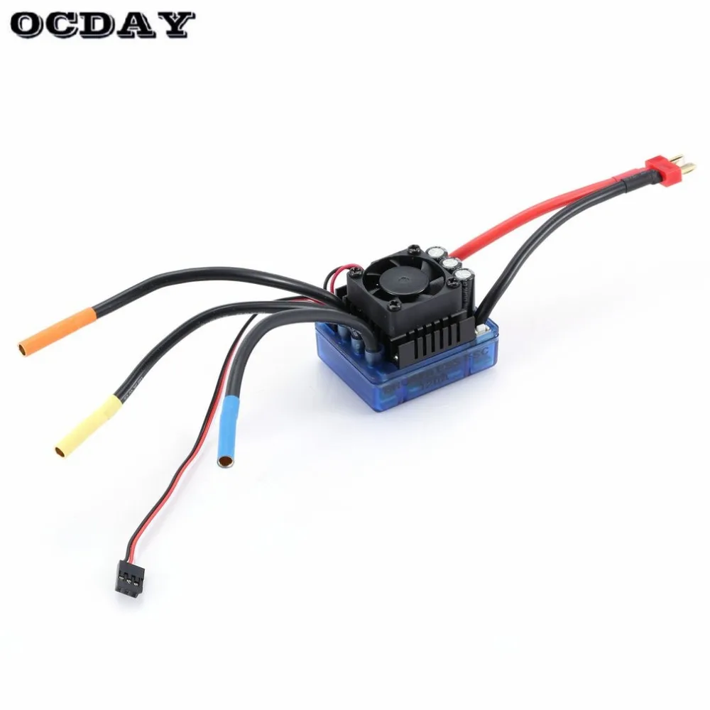 

3670 2650KV/1900KV 4 poles Sensorless Brushless Motor with 120A Electronic Speed Controller Combo Set for 1/8 RC Car Truck ht