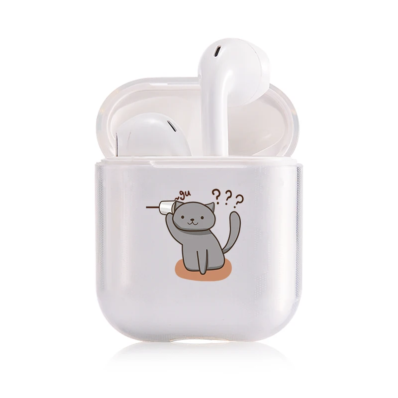 Мягкий силиконовый милый чехол для наушников для Apple airpods, роскошный Прозрачный чехол для наушников с мультяшным ленивком, аксессуары для наушников - Цвет: I050057