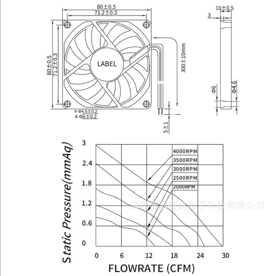 computador, Laptop, 2Pin, 8010, 80mm, 80*80*10mm, DC 5V, 12V, 24V