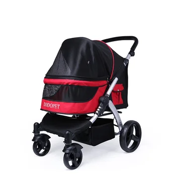 

Pet Trolley Folding Cat Puppy Dog Stroller Cage Four-wheeled Pet Carrying Outdoor Trolley for Dog Outdoor Pet Travel Supplies