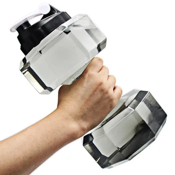 

Sports Water Bottle Dumbbell Shape Plastic Water Tea Drink Kettle For Home Gym Fitness Workout