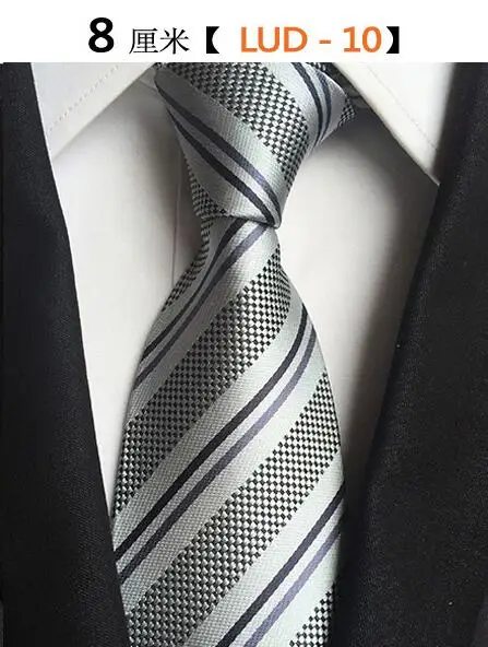 Новые Классические шелковые мужские галстуки, галстуки на шею, 8 см. Клетчатые полосатые галстуки для мужчин, деловые роскошные галстуки для свадебной вечеринки, галстуки Gravatas - Цвет: 10
