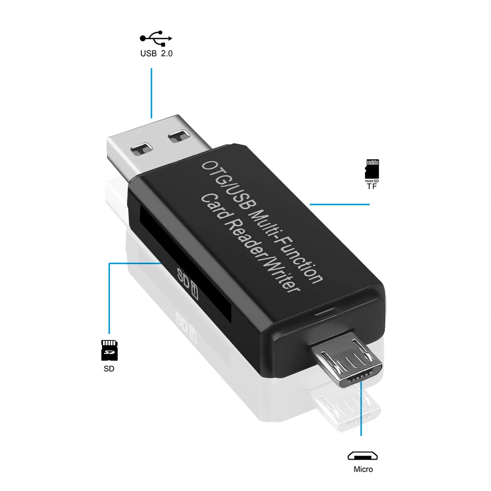 

Micro USB OTG Card Reader Adapter Universal Micro USB OTG TF/SD Card Reader Phone Extension Headers Micro USB OTG Adapter Latest