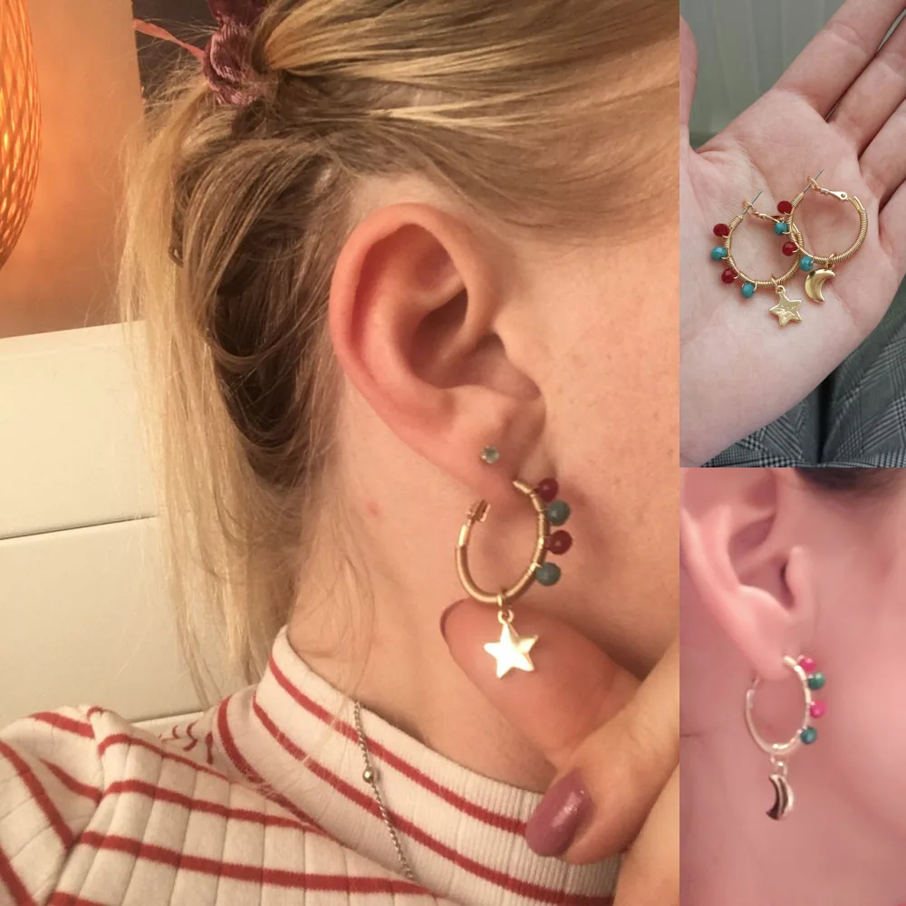 Серьги кольца ручной работы модные ювелирные украшения с покрытием из