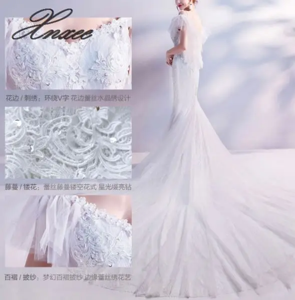 Xnxee Дамы Холтер тонкая талия годе со шлейфом невесты платье Vestido de novia XS-3XL