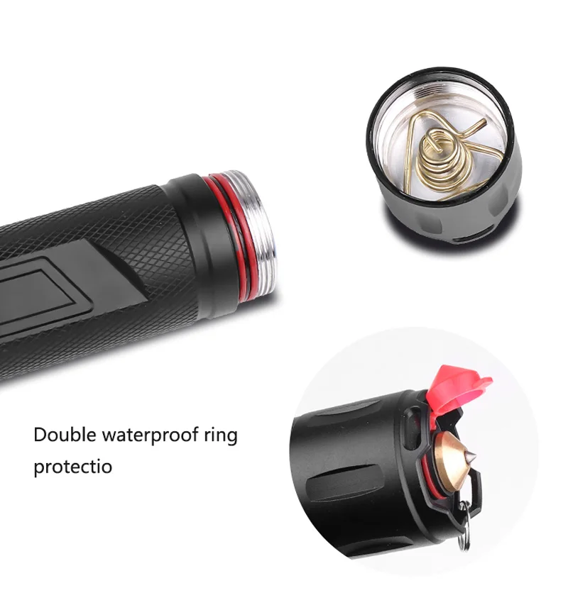 pocket flashlights New LED Flashlight USB Rechargeable MTG2 LED Zoomable Light Camping Waterproof Safety Hammer Light Super Bright Camping Light rechargeable torch with docking station