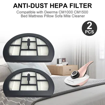 

2pcs Filter Anti-Dust HEPA Filter Replacement Part Compatible with Deerma CM1000 Bed Mattress Pillow Sofa Vacuum Mite Cleaner
