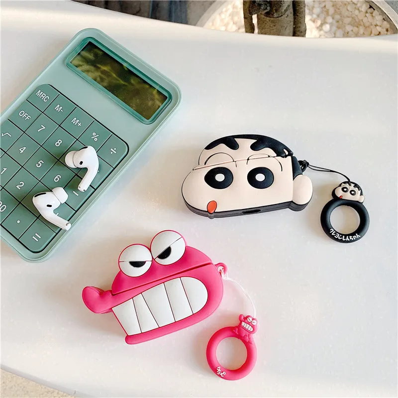 Силиконовый чехол Crayon Shin chan для AirPods pro, милый чехол для наушников с Bluetooth для Apple Airpod 3, роскошный защитный чехол с рисунком