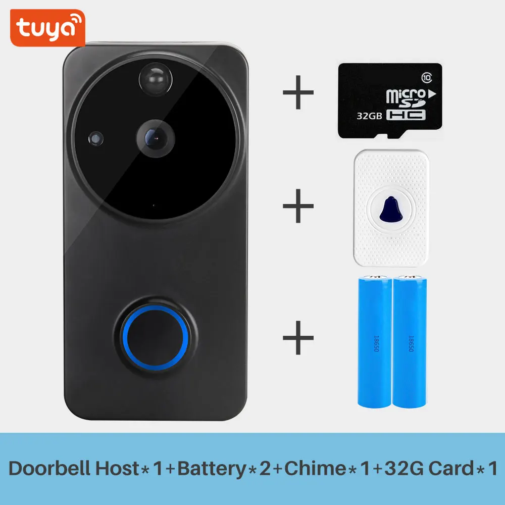 Option 6 Смарт-видео дверной звонок Tuya 1080P WiFi видеодомофон SmartLife приложение контроль домашней безопасности монитор камера удаленная запись - Цвет: Option 6