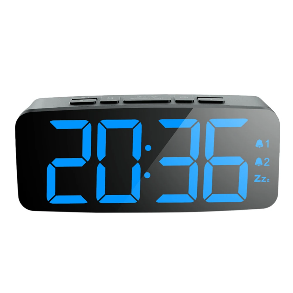 Home Alarm Clock Wake Up USB Bedroom Decoration Digital Display Large Screen Time Adjustable Brightness Snooze Function Led