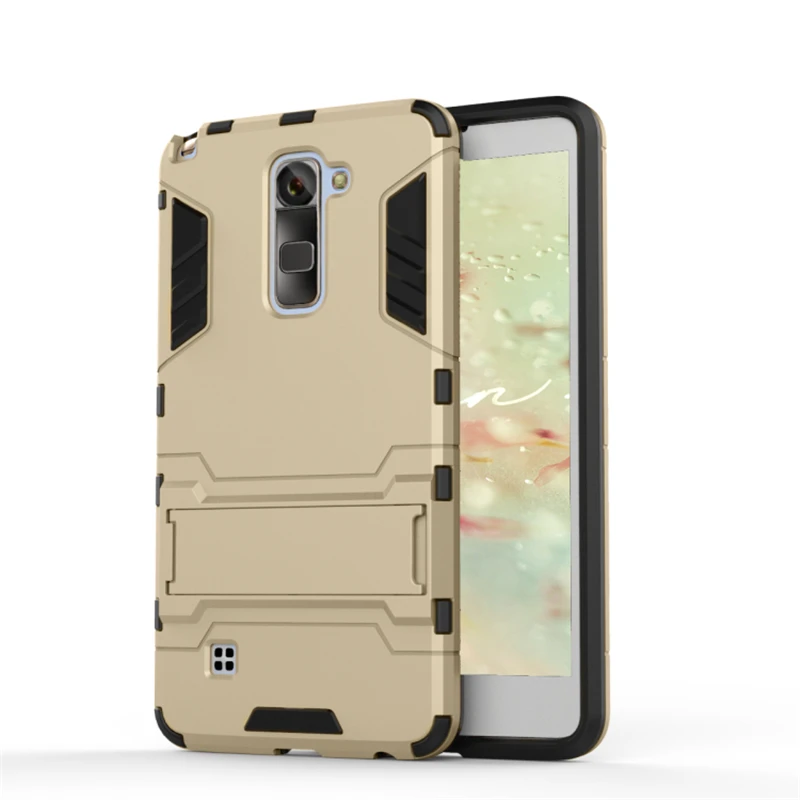 Защитный противоударный жесткий чехол yuhashi с подставкой для LG LS775, защитный чехол с держателем для задней панели телефона, чехол-Бампер для LG LS775 - Цвет: Gold
